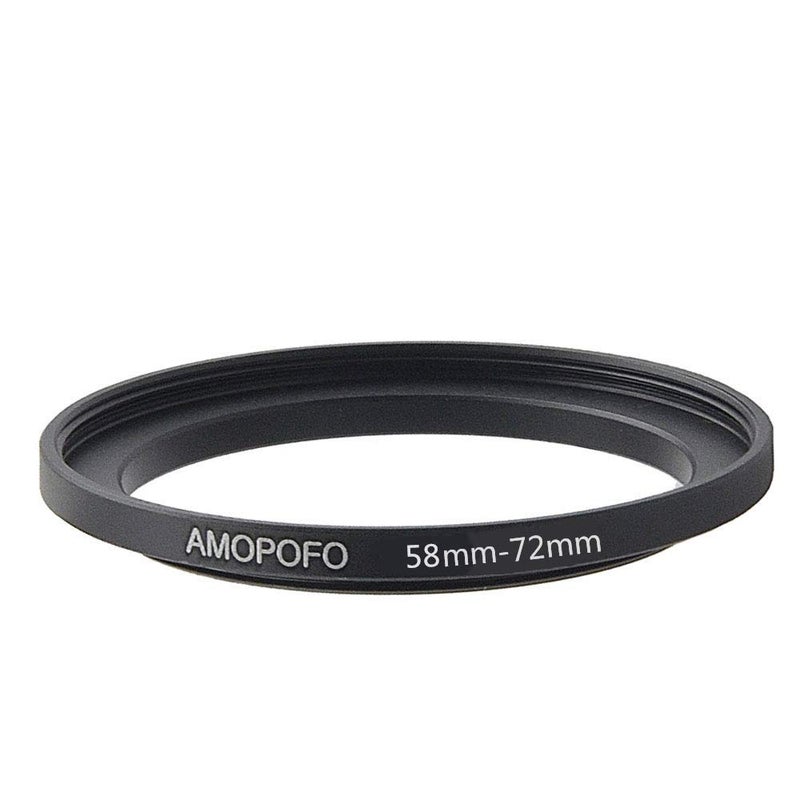 Amopofo 58mm to 72mm Metal Step Up Ring Adapter for Canon,for Nikon,for Sony,for Fuji,M4/3 Camera Lenses to UV,ND,CPL Camera Filters,Made from CNC Machined with Matte Black Electroplated Finish - Image 2